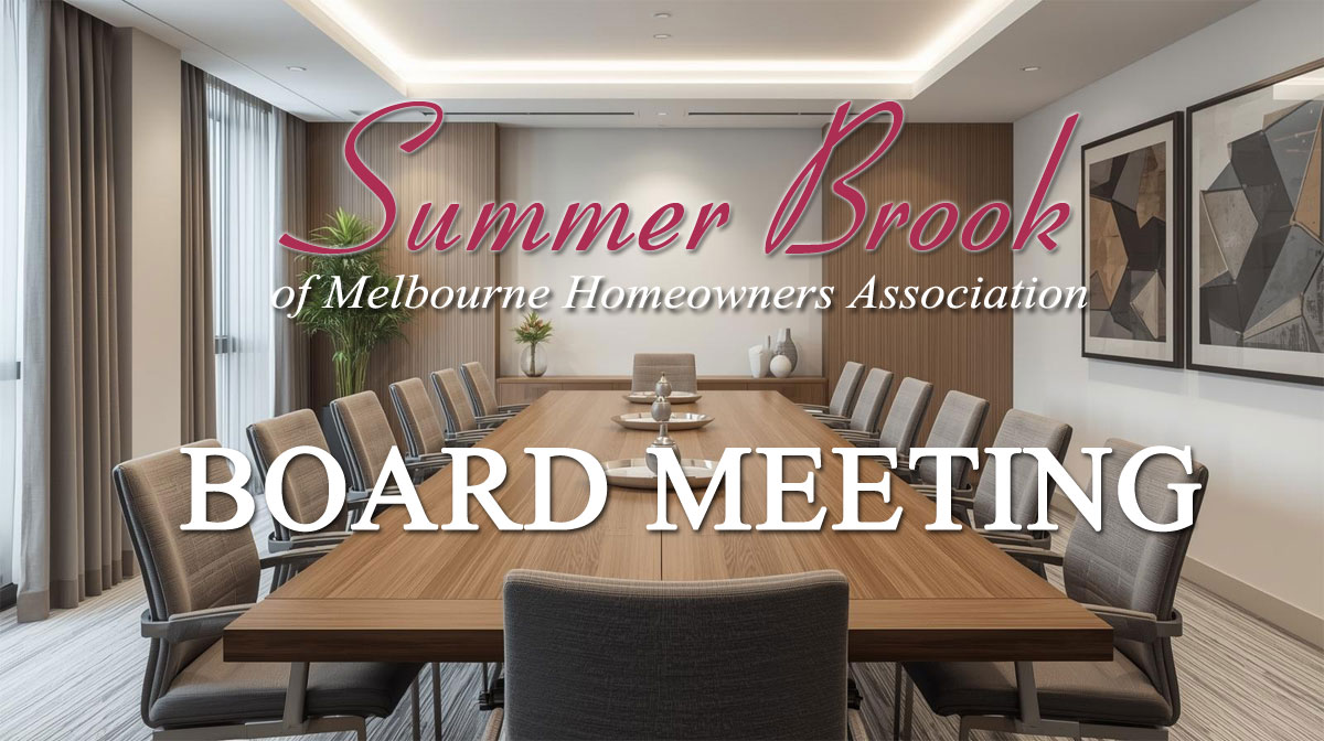 Summer Brook Board Meeting